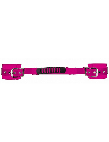 Adjustable Leather Handcuffs - Pink
