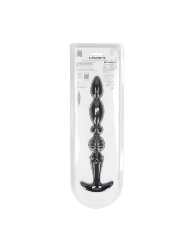 Multi Textured Silicone Flared Anal Probe - Black