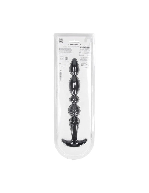 Multi Textured Silicone Flared Anal Probe - Black