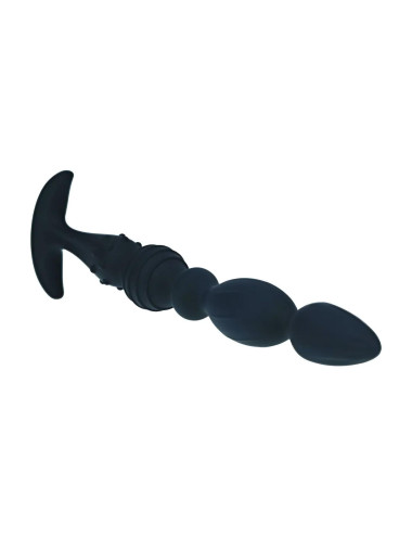 Multi Textured Silicone Flared Anal Probe - Black