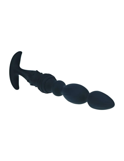 Multi Textured Silicone Flared Anal Probe - Black