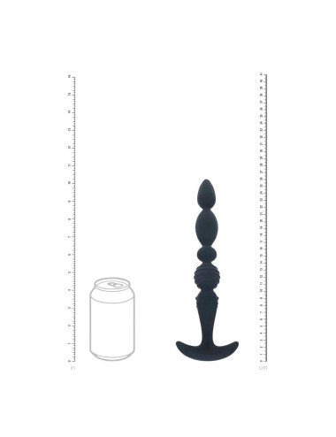 Multi Textured Silicone Flared Anal Probe - Black