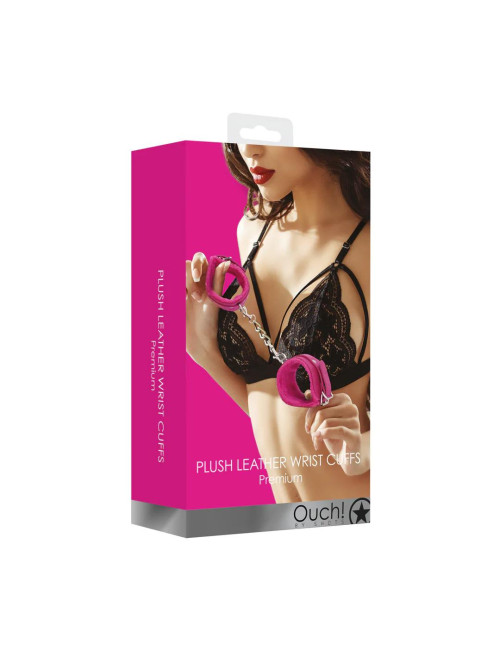 Pluszowe Kajdanki Leather - BDSM Wiązania, Kagańce z Futerką