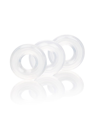 3 Stacker Rings Transparent – Zestaw pierścieni silikonowych bez wibracji, średnica 2 cm