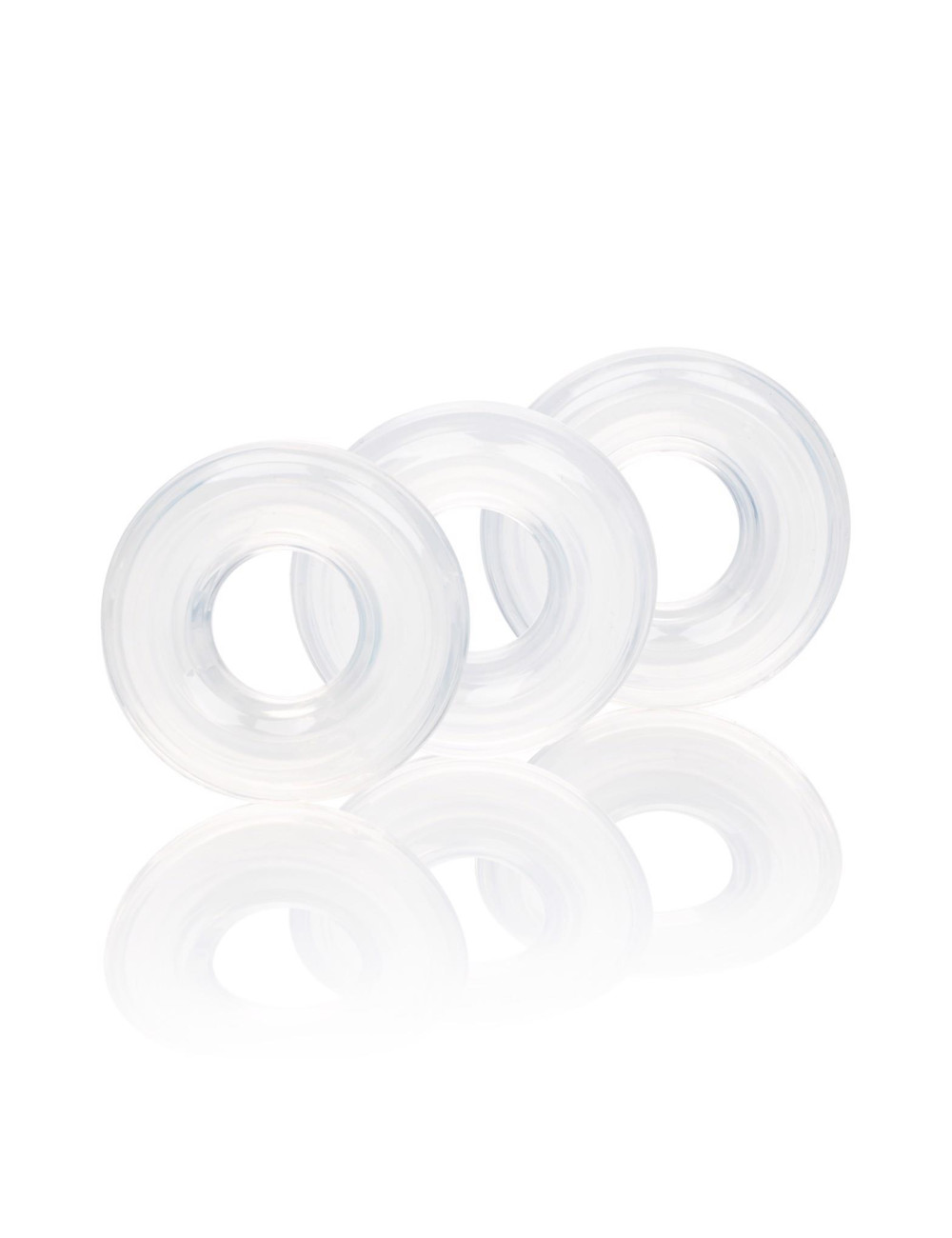 3 Stacker Rings Transparent – Zestaw pierścieni silikonowych bez wibracji, średnica 2 cm