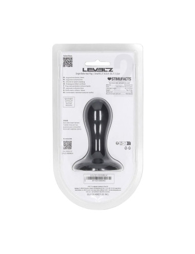 Single Rattle Liquid Silicone Anal Plug - S - Black