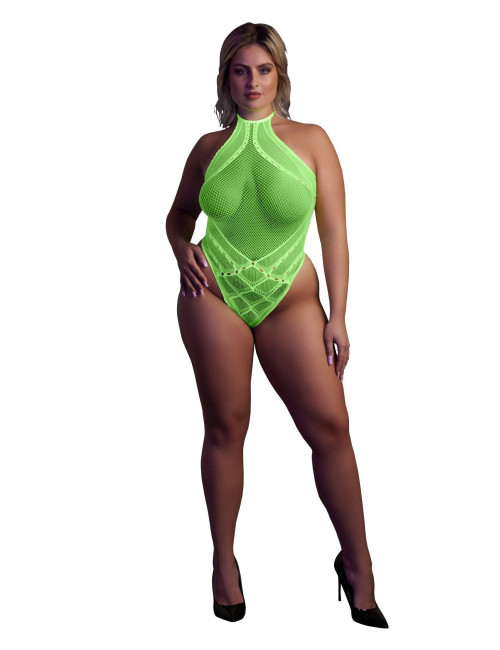 Body with Halter Neck - Neon Green - XL/XXXXL
