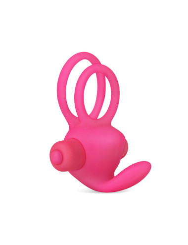 Power Clit Duo Silicone Cockring Pink