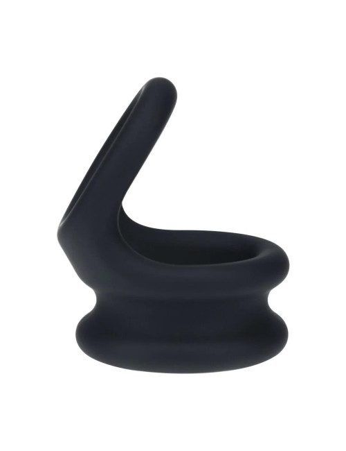 Wide Double O Silicone Cockring - L - Black