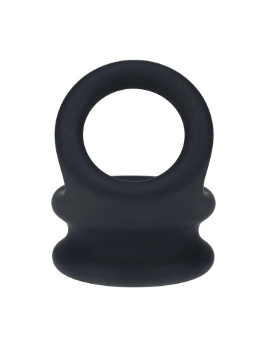 Wide Double O Silicone Cockring - L - Black