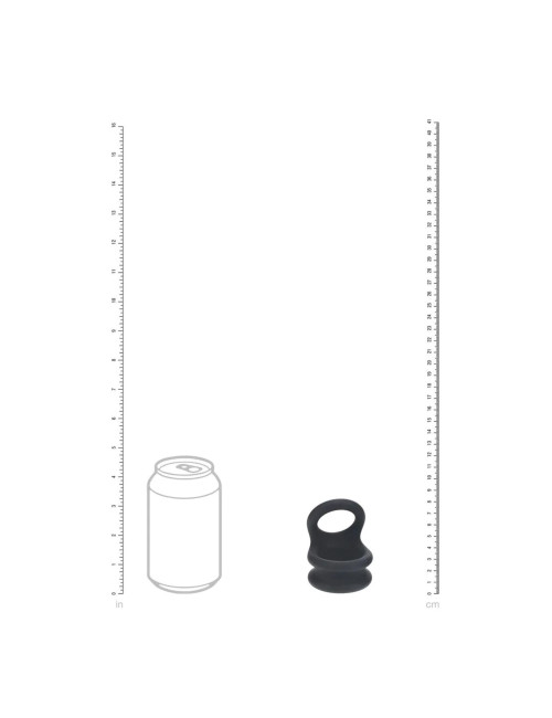 Wide Double O Silicone Cockring - L - Black