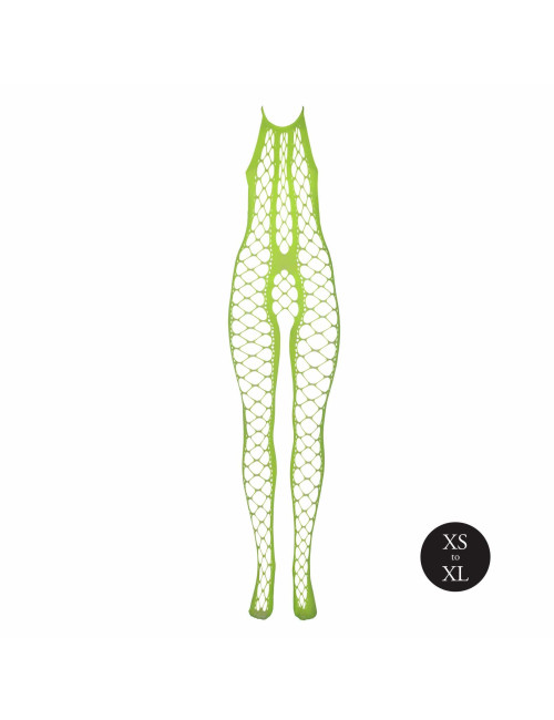 Ouch! Neonowozielone bodystocking z halterneckiem XS/XL