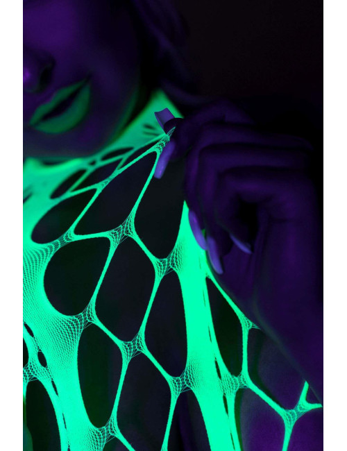 Ouch! Neonowozielone bodystocking z halterneckiem XS/XL