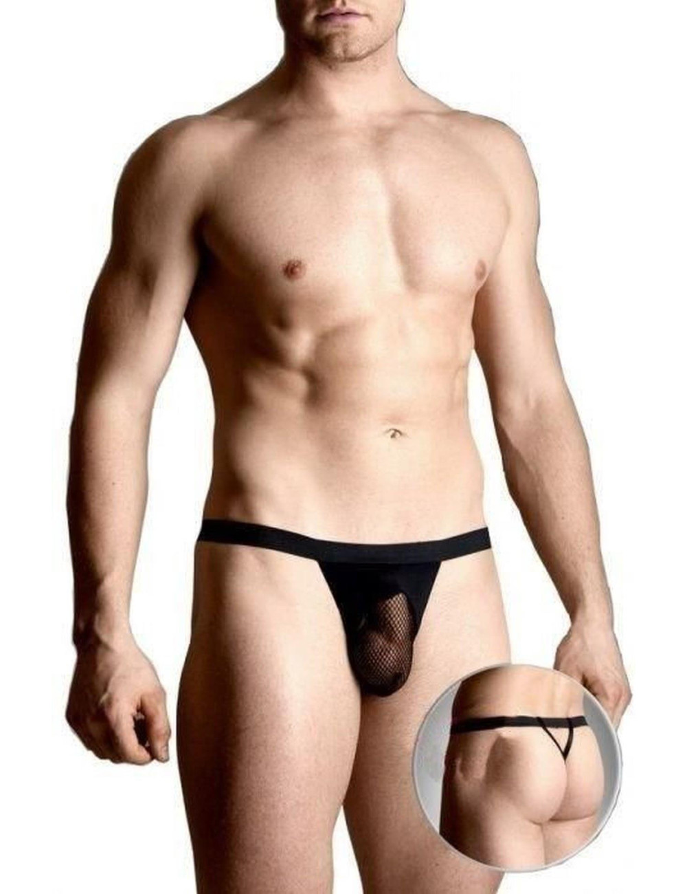 SoftLine Collection Czarne Męskie Stringi Thong 4494 XL