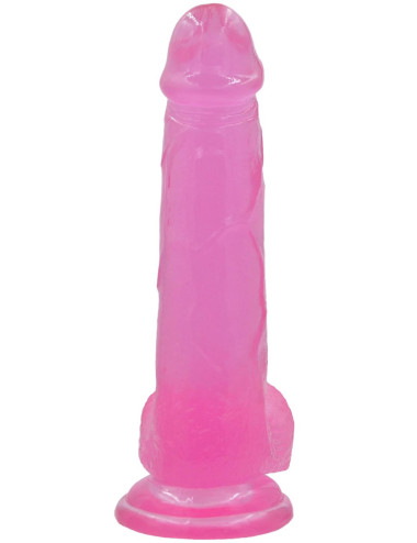 8 Jelly Studs Crystal Dildo Large Pink