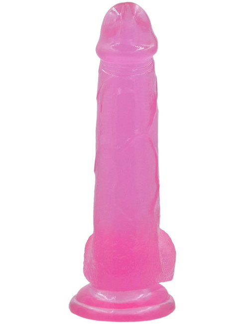 Różowe Kryształowe Dildo z Wypustkami Lovetoy Large