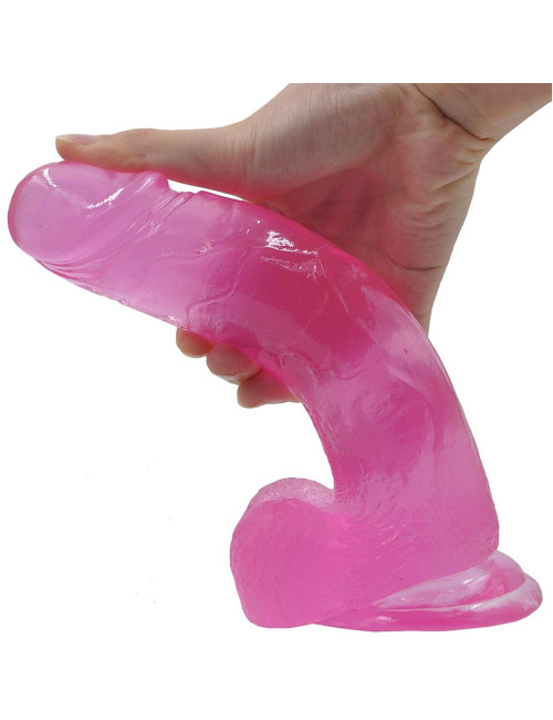 Różowe Kryształowe Dildo z Wypustkami Lovetoy Large