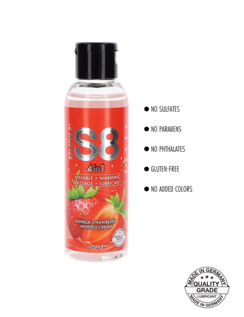 S8 4-in-1 Dessert Lube Strawberry - Afrodyzjaki Żele Smakowe 125ml