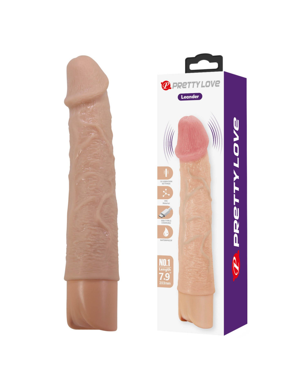 Pretty Love Leander Realistic Vibrating Dildo