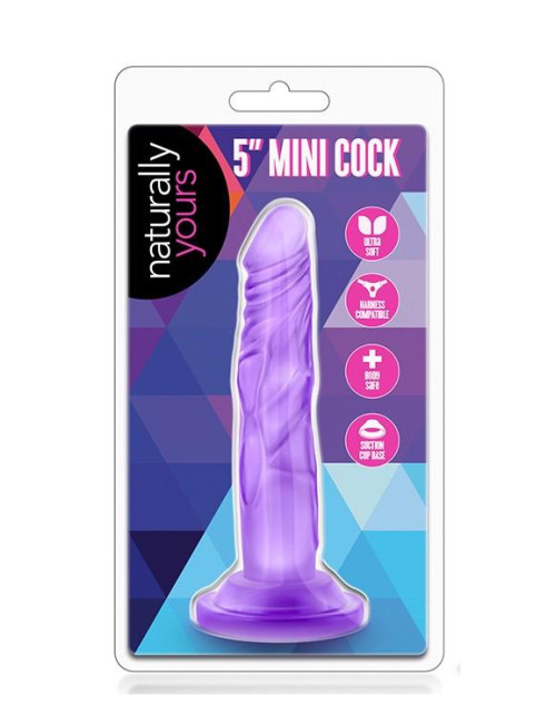 Blush Naturally Yours Mini Dildo Żelowe Fioletowe 5 Cali