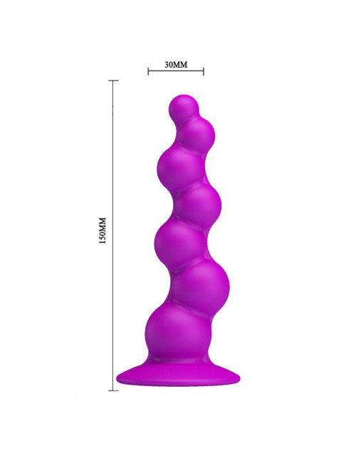 PRETTY LOVE Sturdy Dongwith – silikonowy korek analny z przyssawką, wodoodporny, fioletowy, zabawki analne/pręty