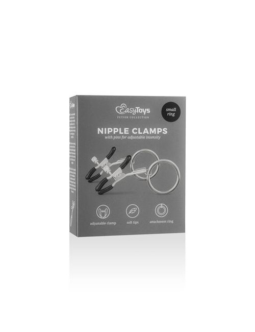 EasyToys Metalowe Klipsy do Sutków z Pierścieniem BDSM