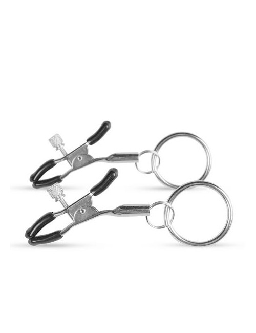 EasyToys Metalowe Klipsy do Sutków z Pierścieniem BDSM