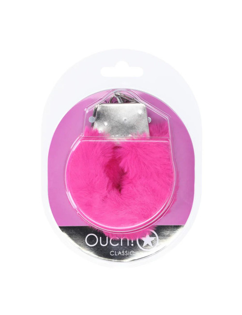 Ouch! Classic Fluffy Handcuffs - Różowe puszyste kajdanki