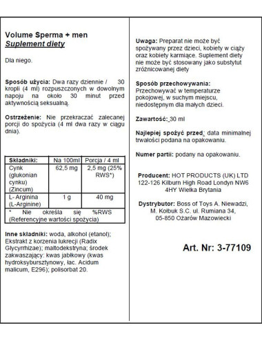 Supl.diety-Volume Sperma + 30ml