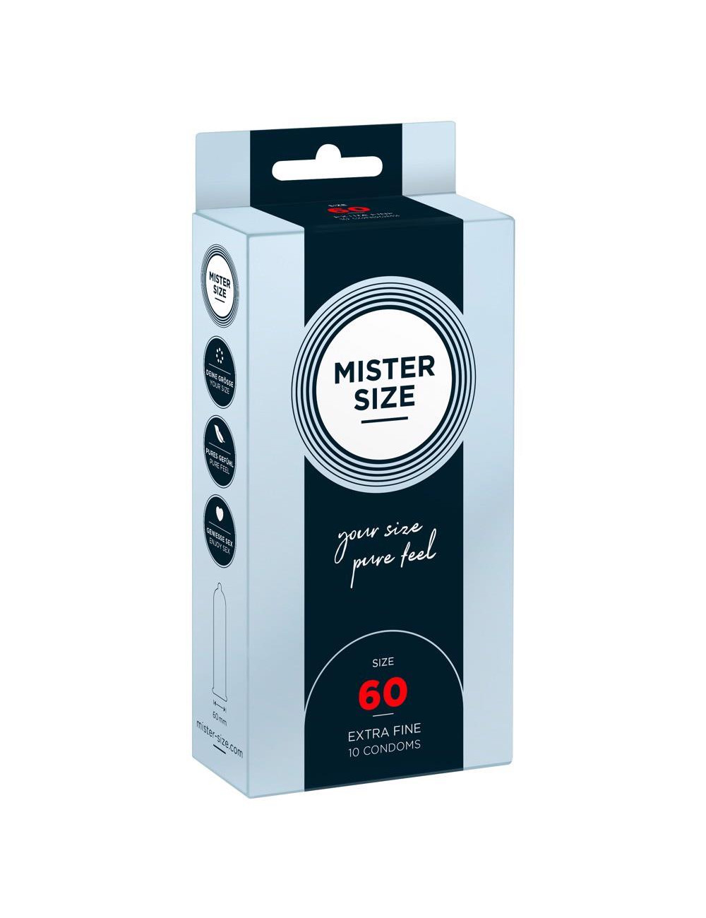 Mister Size 60mm - Wegańskie Prezerwatywy, 10 szt.