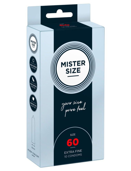Mister Size 60mm - Wegańskie Prezerwatywy, 10 szt.