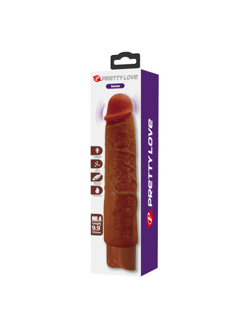 Pretty Love Soren Realistyczny Dildo Wibrator Brown Edition - 10 Trybów Wibracji