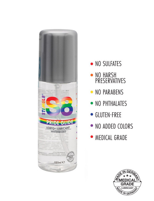S8 Pride Glide Lube 125ml Natural - Afrodyzjakowy żel na bazie wody