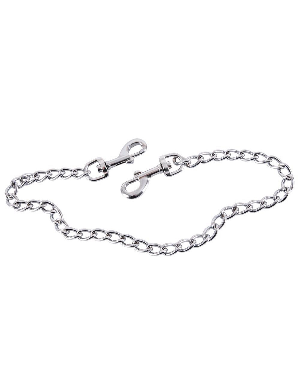ZADO Metalowy łańcuszek BDSM 50 cm z karabińczykami