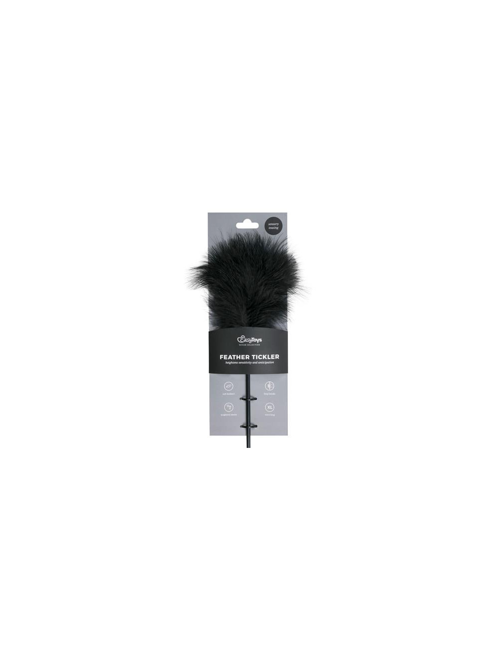 Pejcz-Black Tickler Long – Zabawki BDSM Bicze z łaskoczącymi piórkami