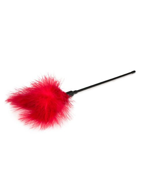 Pejcz Red Tickler Long - Bicze BDSM z łaskoczącymi piórkami, zabawki dla dorosłych, 44 cm
