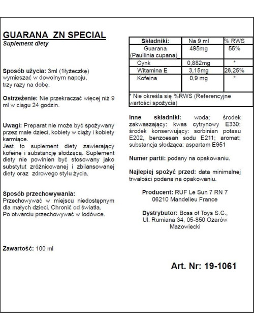 Supl.diety-GUARANA ZN 100 ML