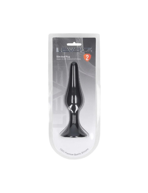 Slim Silicone Anal Plug - XL - Black