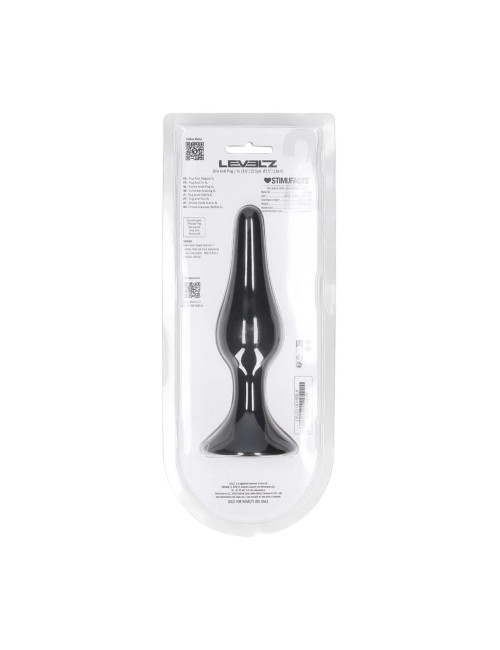 Slim Silicone Anal Plug - XL - Black