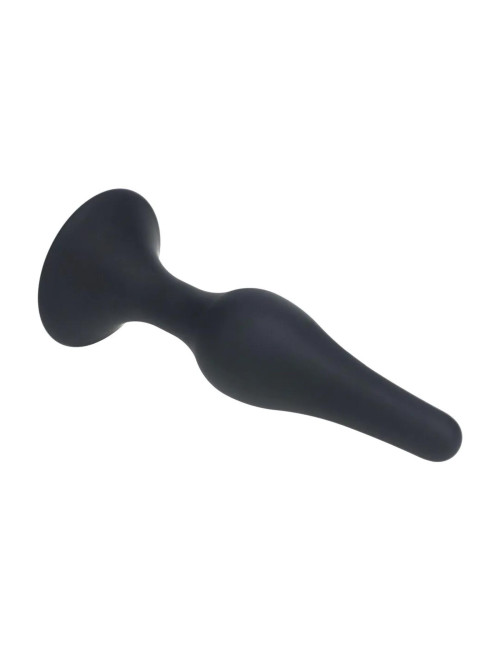 Slim Silicone Anal Plug - XL - Black