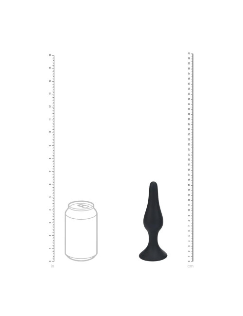 Slim Silicone Anal Plug - XL - Black