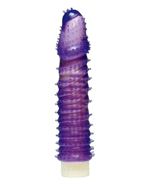 Super Stretch Lila - Nakładka/Przedłużka silikonowa TPE do penisa i wibratora, 14,5 cm