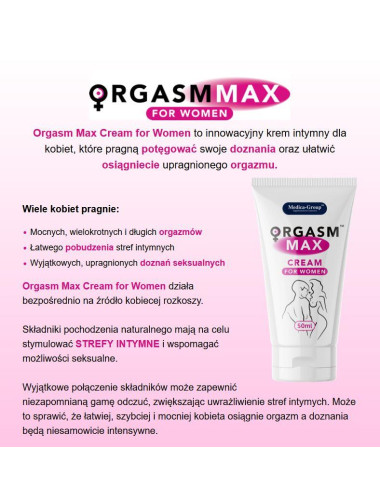 Żel/sprej - Orgasm Max cream for women 50 ml