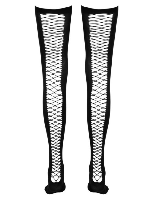 Cottelli Legwear - Czarne pończochy kabaretki S/M