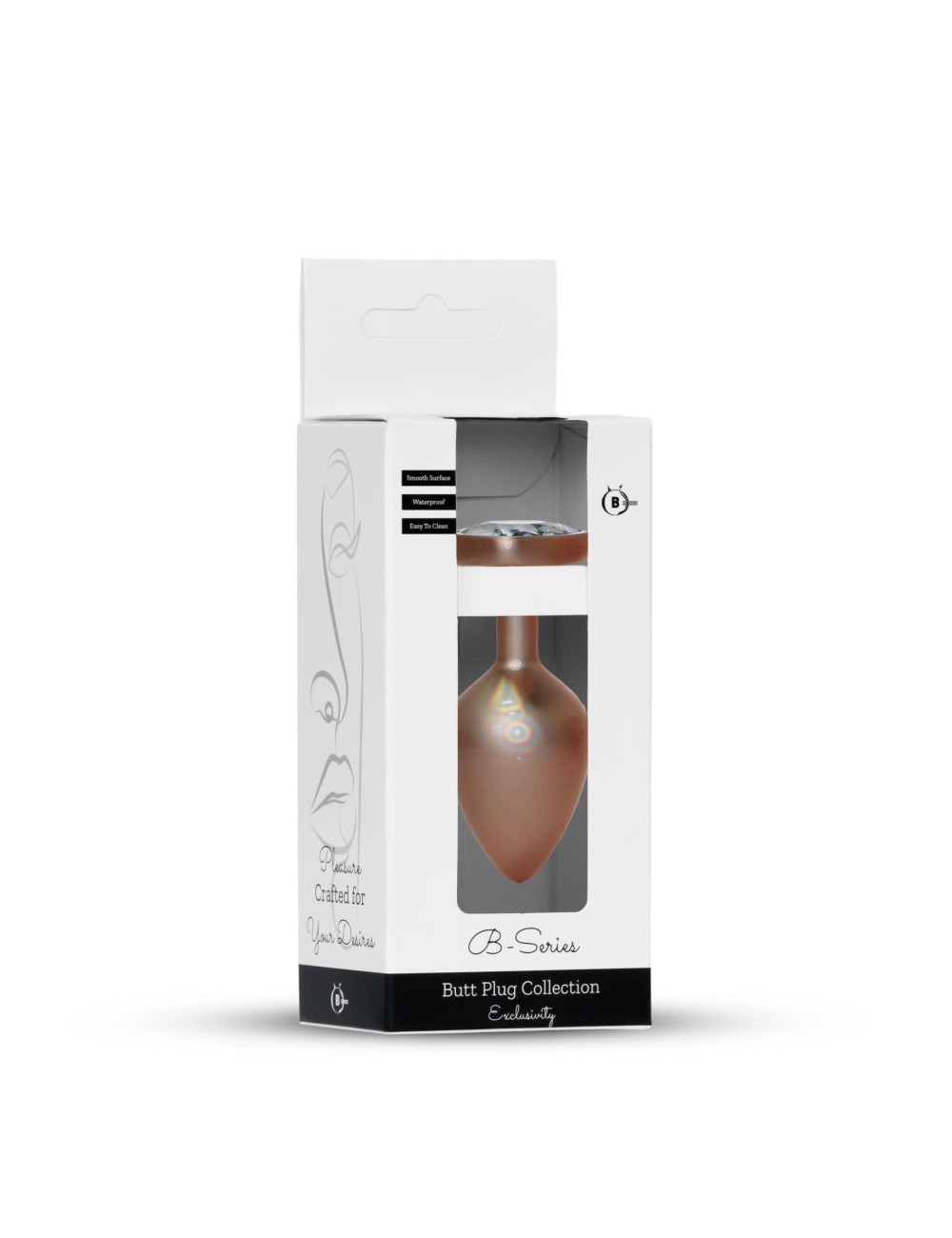 Plug-Jewellery Pearl Gold Heart PLUG- Clear M