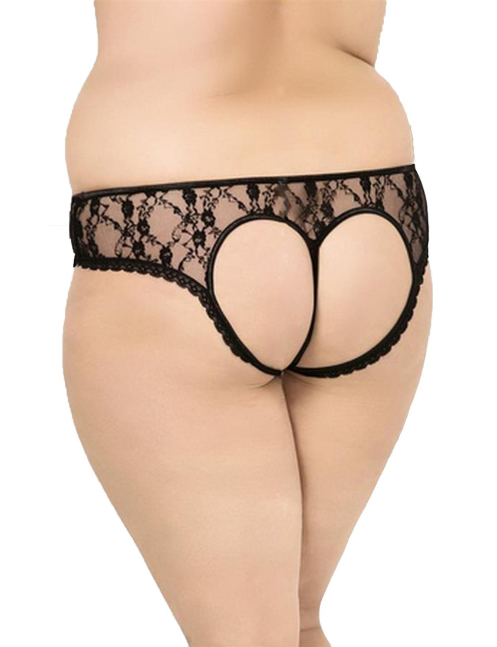 Softline Koronkowe stringi Plus Size 2472 Czarne XL