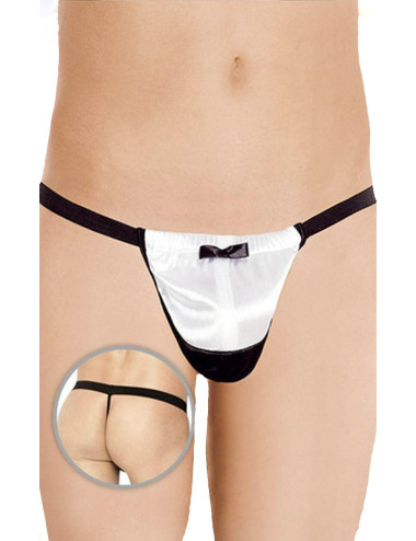 Softline Męskie stringi z muszką Thong 4417 Białe S/L