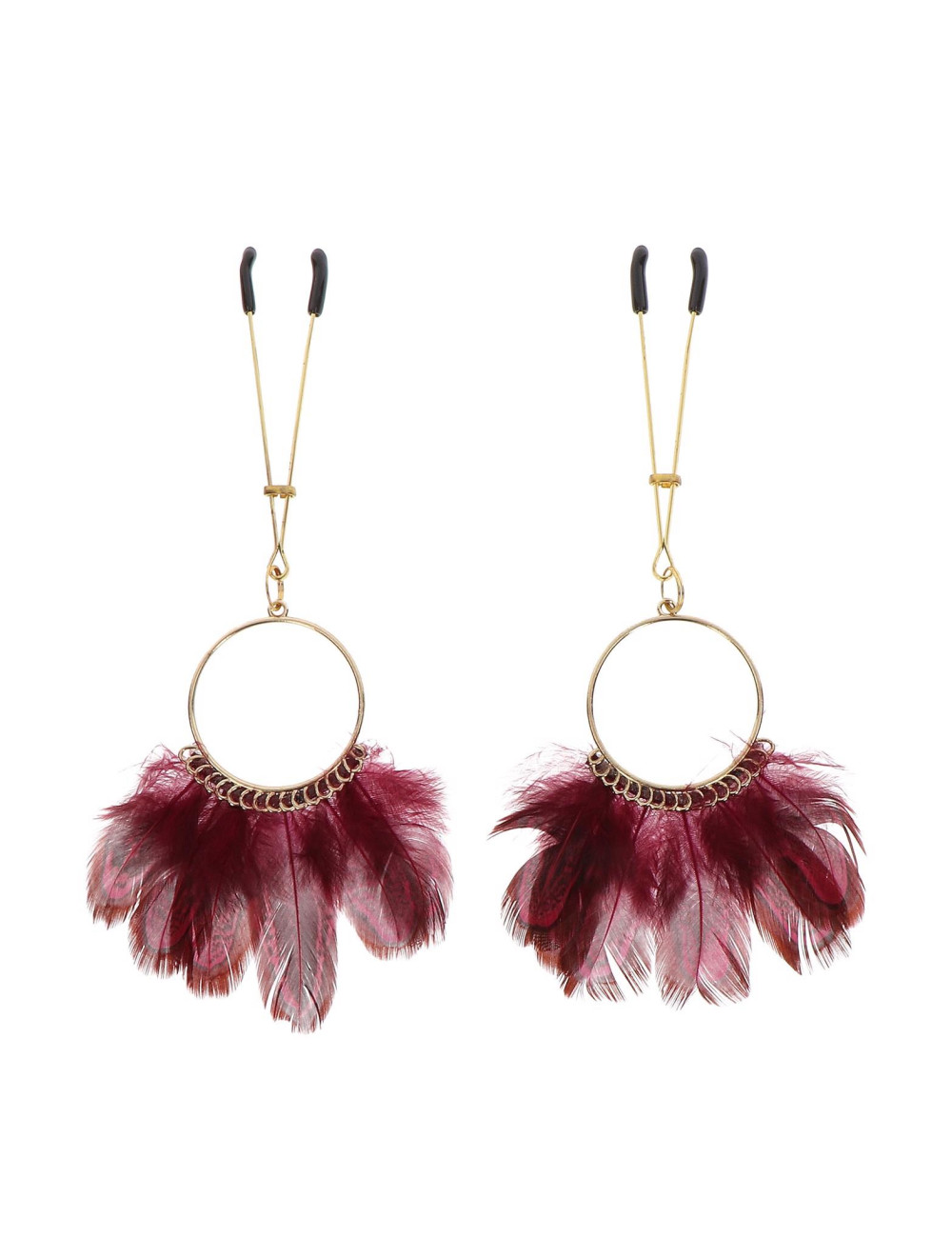 Feathers Gold Tweezers – Klipsy na Sutki i Łechtaczkę, BDSM Zabawki