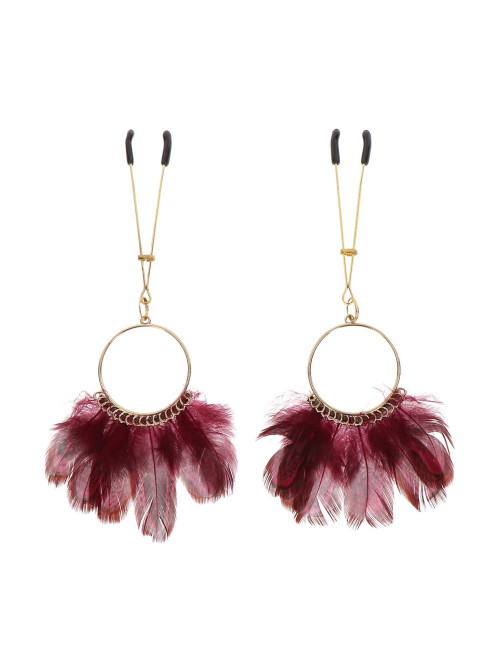 Feathers Gold Tweezers – Klipsy na Sutki i Łechtaczkę, BDSM Zabawki