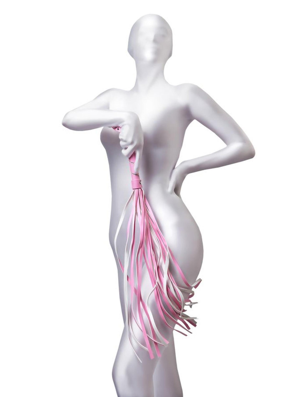 Anonymo flogger, PU leather, pink, 64 cm